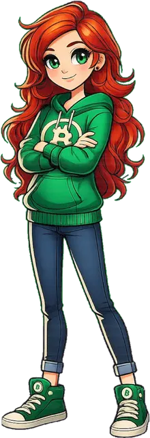 Lana the Ledger, the green member of the Blockchain Gang