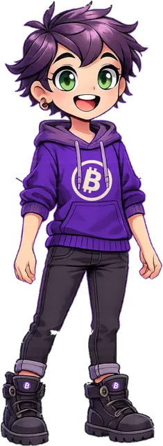Molly the Miner, the purple member of the Blockchain Gang