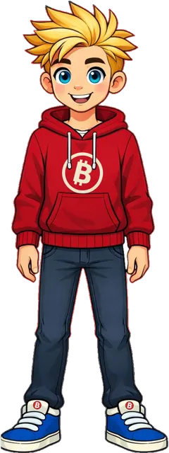 Sam the SuperCoder, the red member of the Blockchain Gang